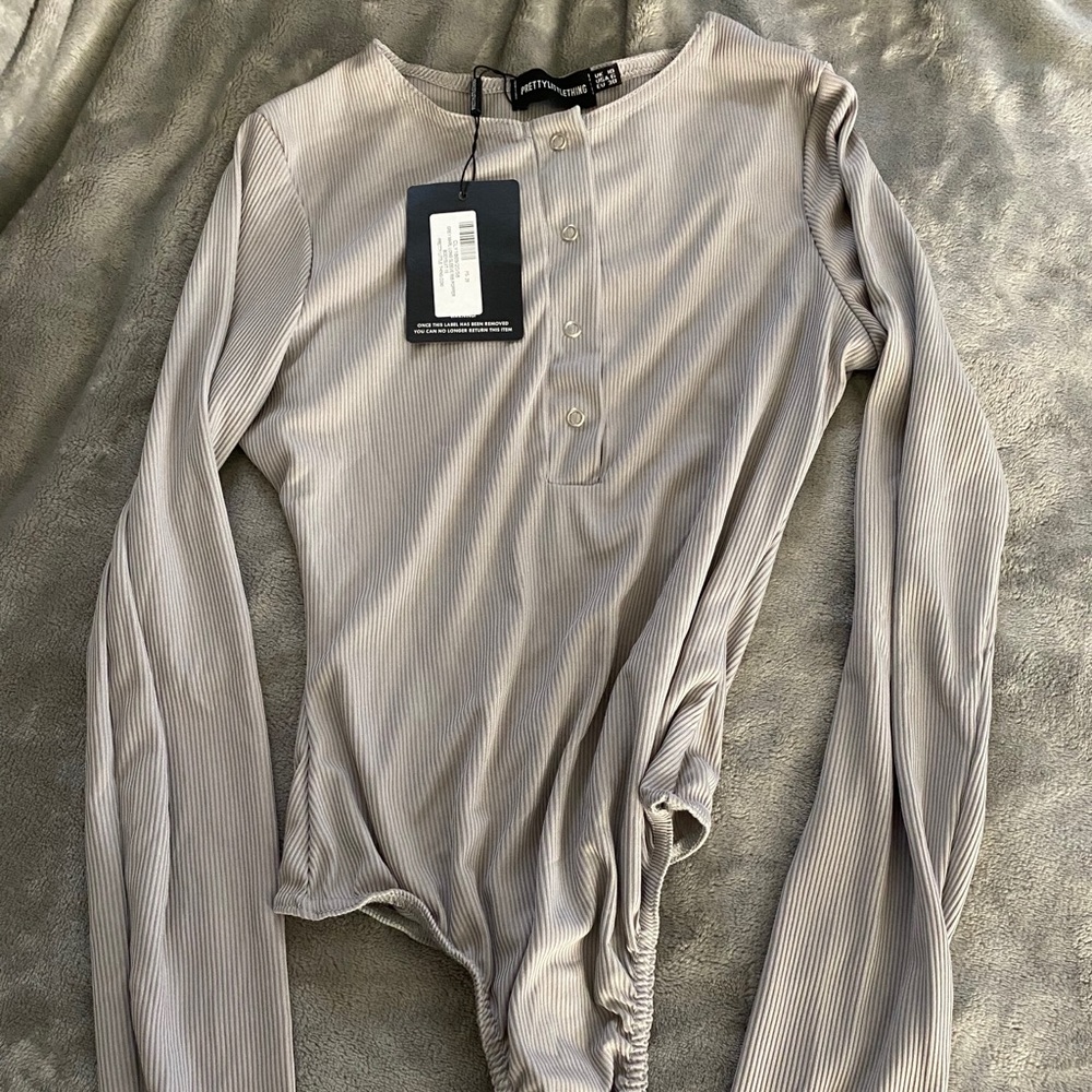 Ribbed Button Bodysuit